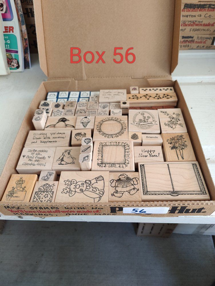Box #56 of 65, New, old stock rubber stamps, designed mainly for people that like to make their own greeting cards.