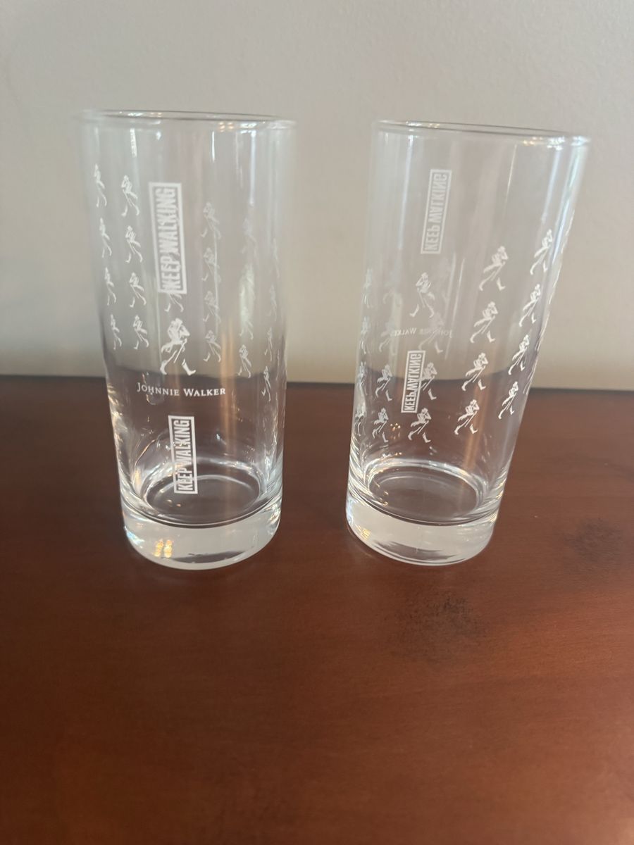 Johnnie Walker "Keep Walking" Highball Glasses - Set of 2, Clear Promotional Barware