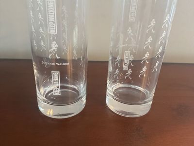 Johnnie Walker "Keep Walking" Highball Glasses - Set of 2, Clear Promotional Barware