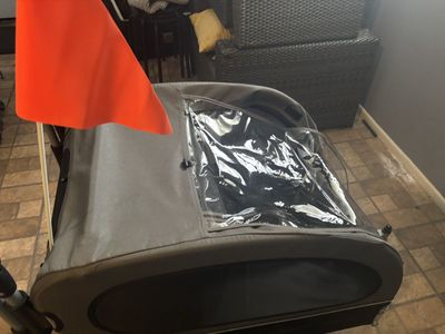 Pet Stroller / Trailer with Orange Safety Flag