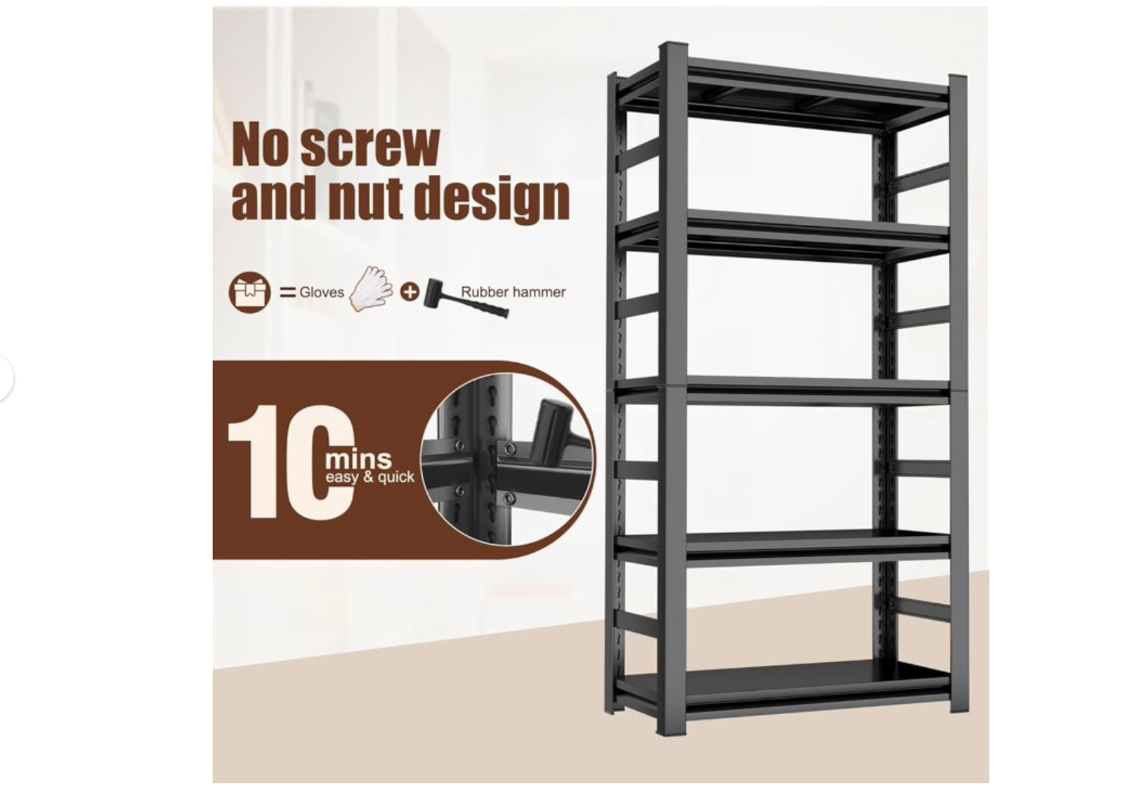 New in Box 5-Tier Metal Bookshelf, 72 Inch Tall Industrial Bookcase, Heavy Duty Storage Shelf