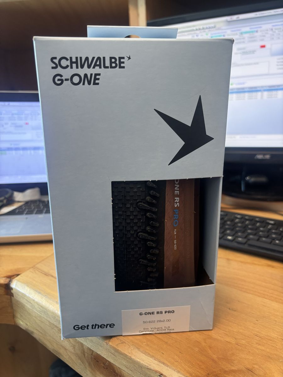 Schwalbe G-One RS Pro. Hard to find tire. I have a pair still in the box