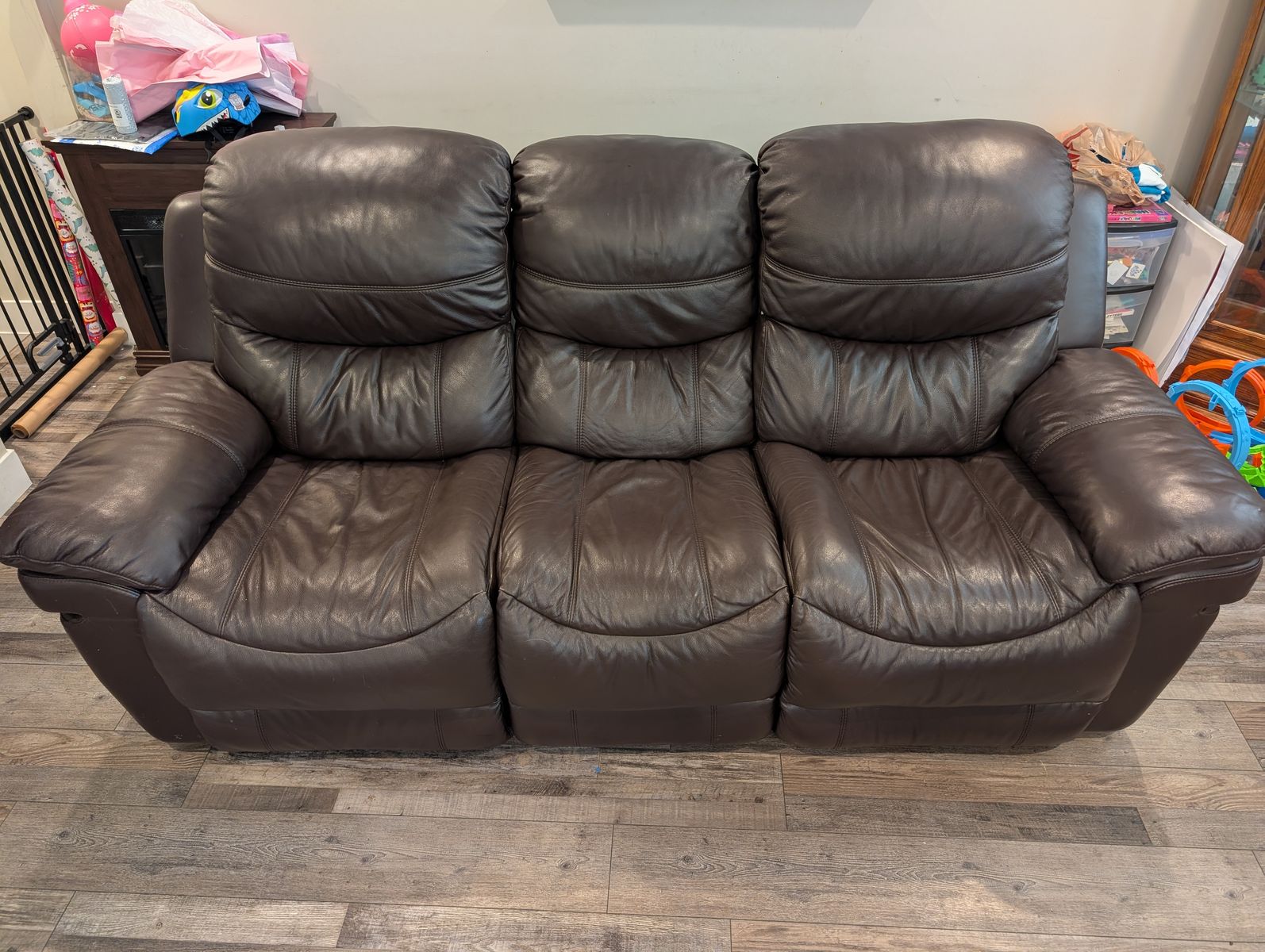 Free Dark Brown Leather Recliner