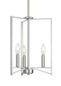 NEW BRUSHED NICKEL 3 LIGHT CHANDELIER