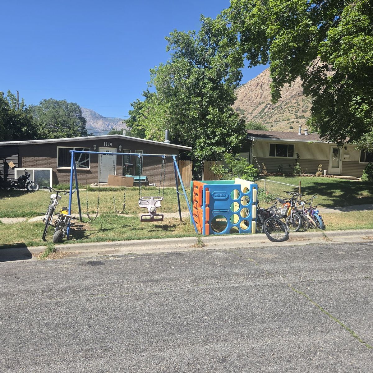 kids bikes swing set juggle gym