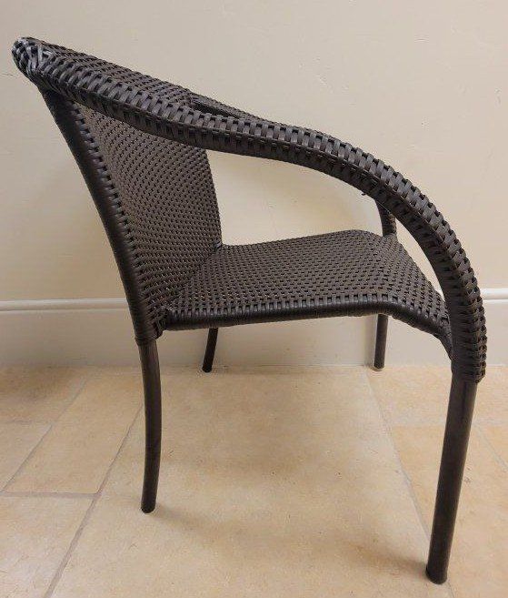 Stacking Wicker Chairs with Armrest