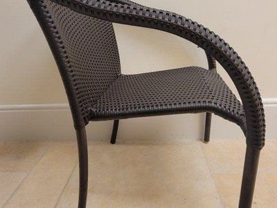 Stacking Wicker Chairs with Armrest