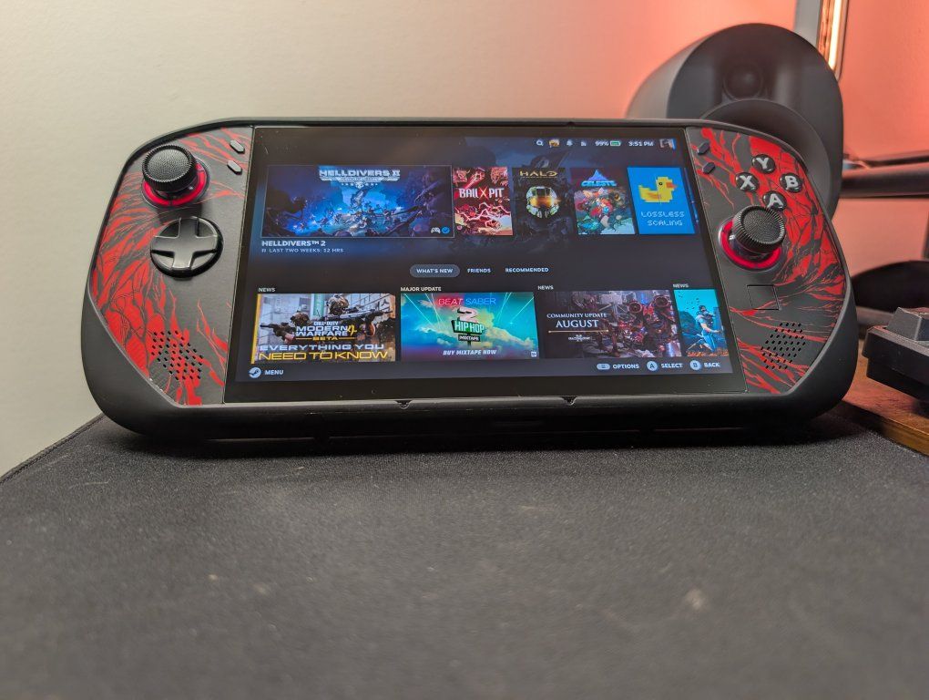 Lenovo Legion Go S steam OS Handheld Gaming Console with Custom Skin, Case, Charger, and Accessories