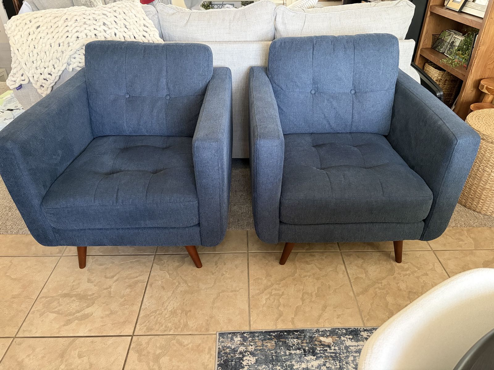 2 Liverpool Mid Century Cozy Chairs