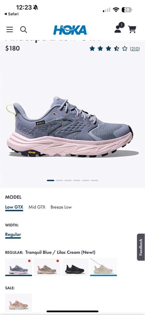 Womens Hoka Anacapa Low GTX Size 9