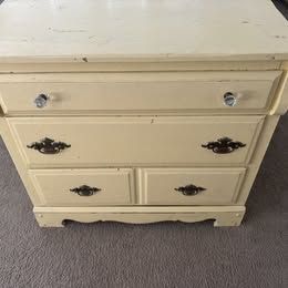 Vintage Distressed 1970's Small Nightstand