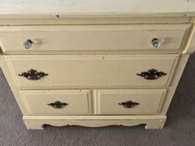 Vintage Distressed 1970's Small Nightstand