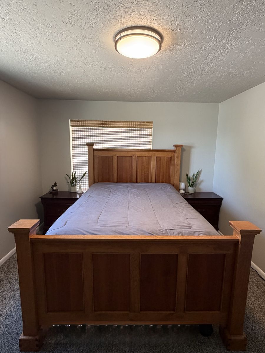 Solid Wood Queen Bed Frame - Headboard & Footboard Included.