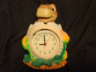 The Land Before Time Littlefoot Alarm Clock Armitron 1988 WORKING Missing Top