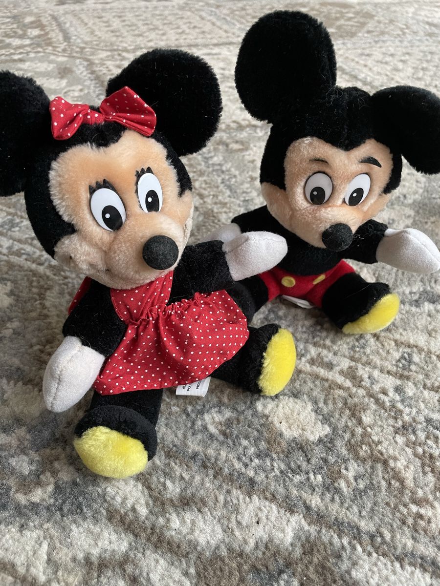 Vintage Mickey And Minnie Mouse Plush Tush Tag