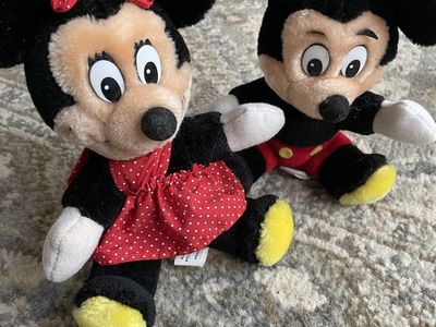 Vintage Mickey And Minnie Mouse Plush Tush Tag
