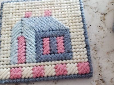 Vintage Handmade Counted Crosstich Coasters