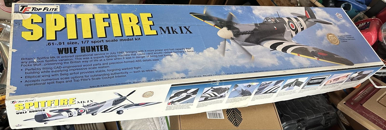 New Top Flite Gold Spitfire Mk Ix Wulf Hunter 1/7 Scale 63" Wingspan TOPA0140