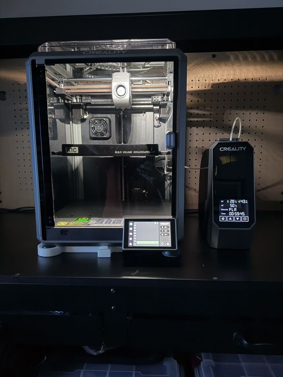 Creality K1C 3D Printer (original, not 2025) + Space Pi Filament Dryer + 2 *NEW* build plates + 4 *NEW* unicorn nozzles + extras