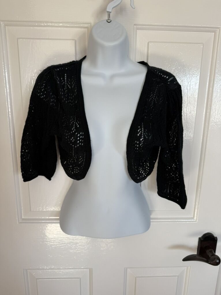 JJ Basics Woven Cardigan Black S