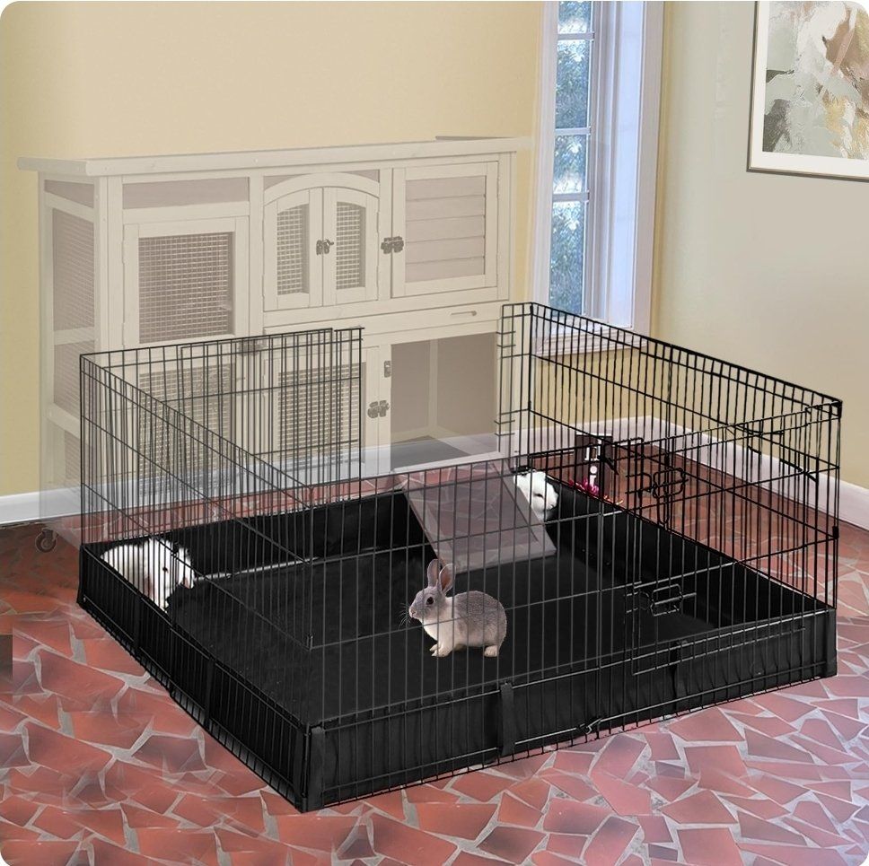Small Animal Playpen with Waterproof Mat, 48" L*48" W*24" H