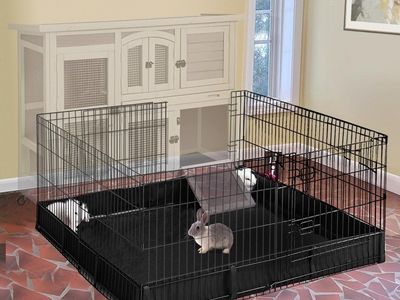 Small Animal Playpen with Waterproof Mat, 48" L*48" W*24" H