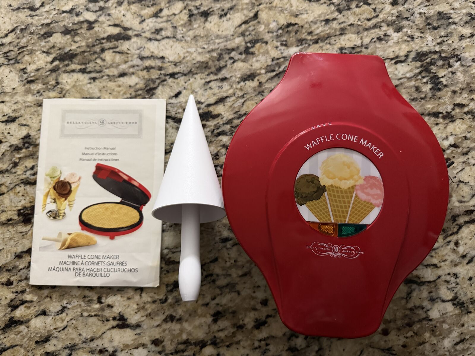 Bella Cucina 13468 Waffle Cone Maker (Red)