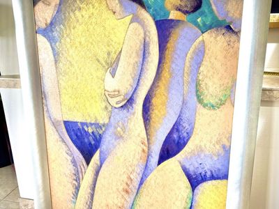 HUGE Original Oil on Canvas Modern Art Painting - 57"H X 47"W
