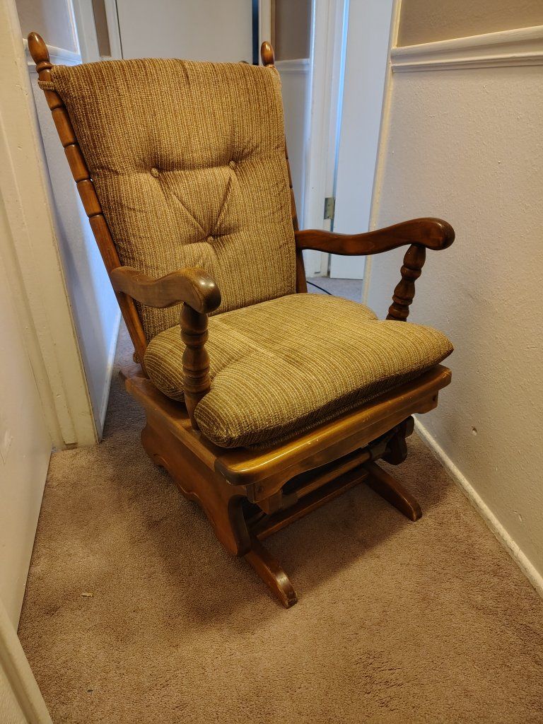 Wooden Glider Rocking Chair with ottoman 