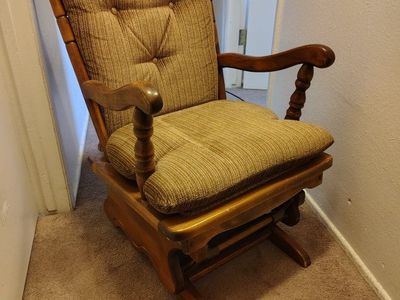 Wooden Glider Rocking Chair with ottoman