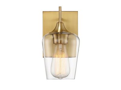 Transitional/ Modern Traditional Single Light Scone in Brass