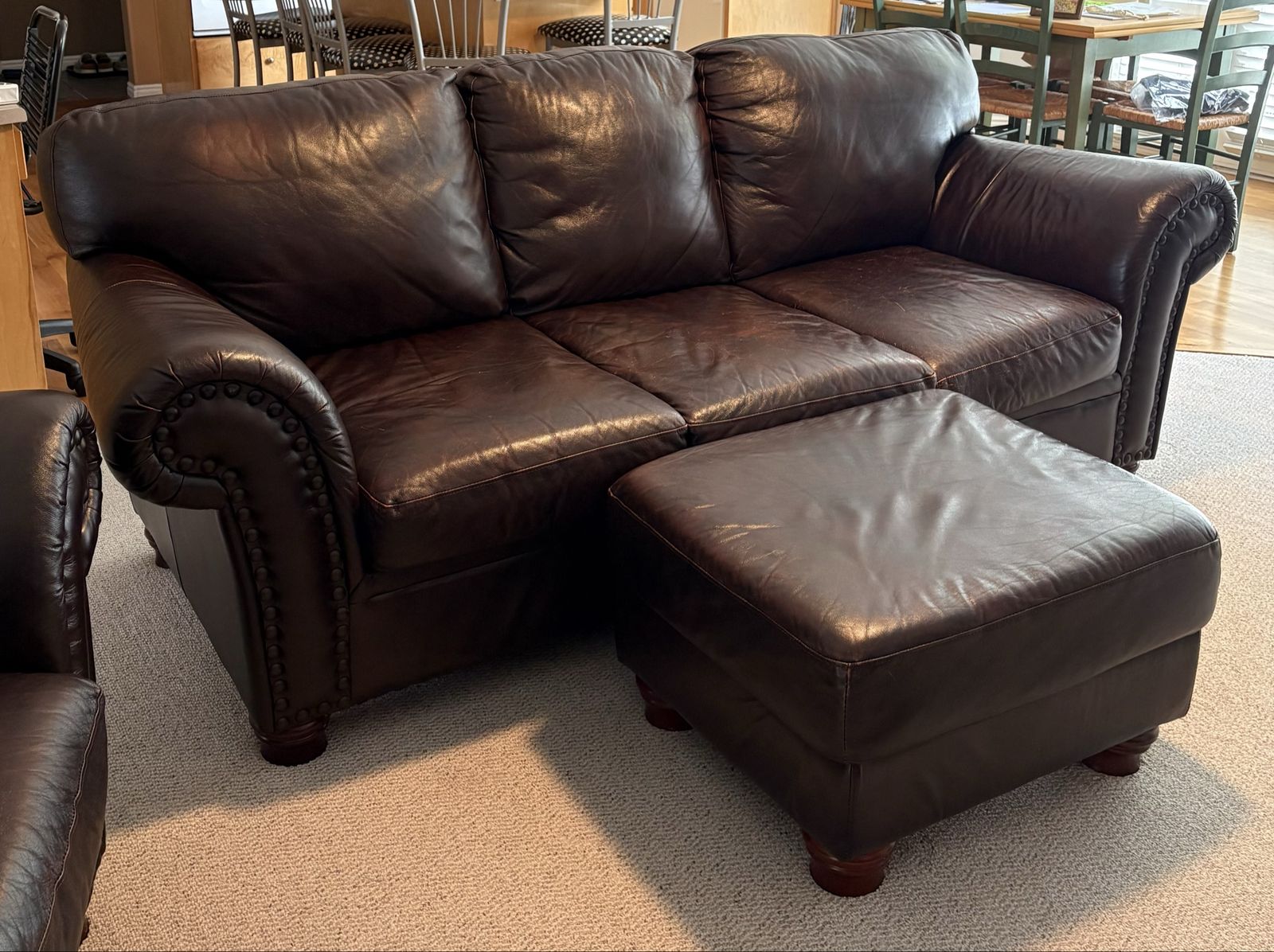 Brown Leather Living Room Set