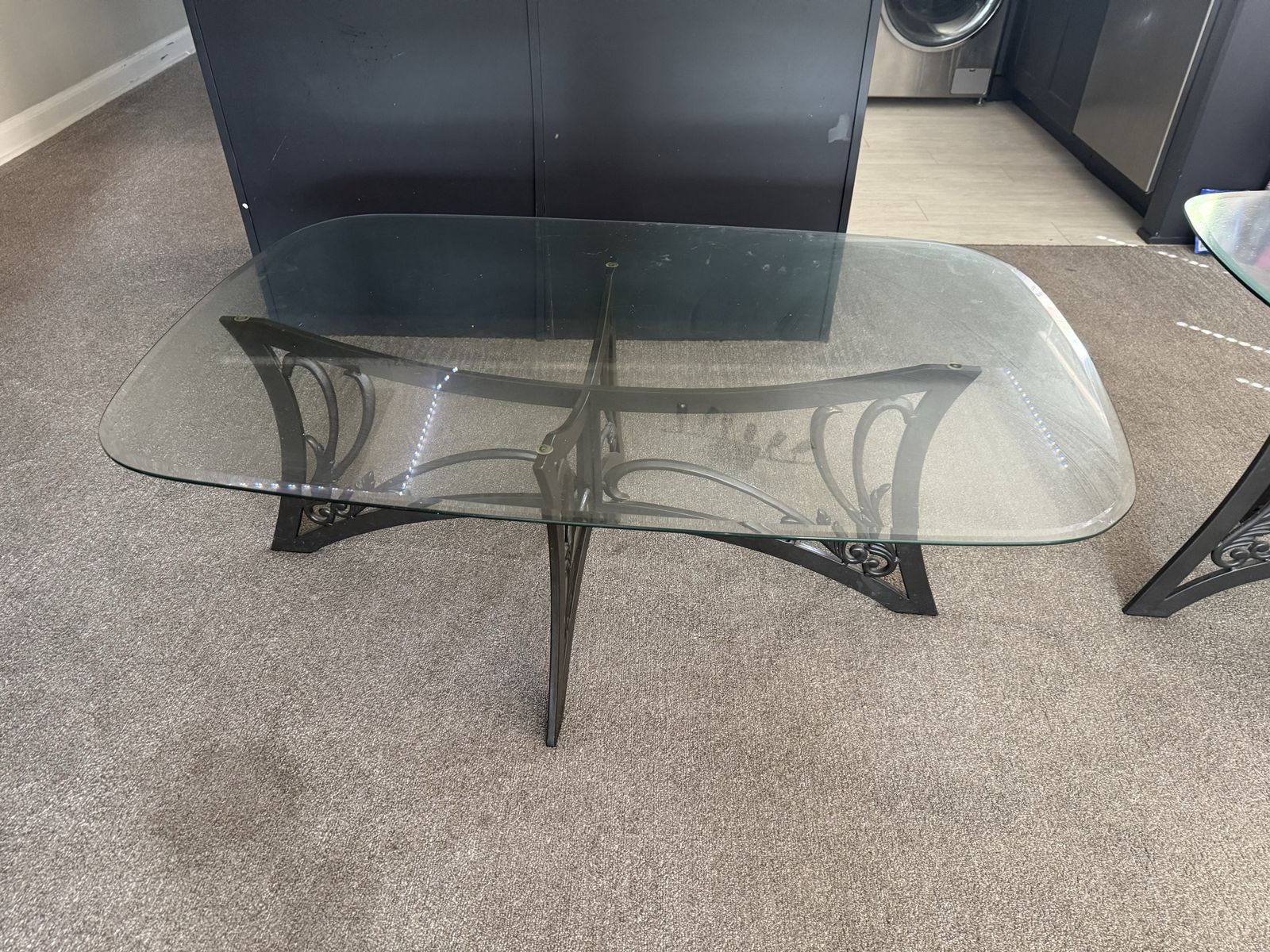 Glass coffee table and end table