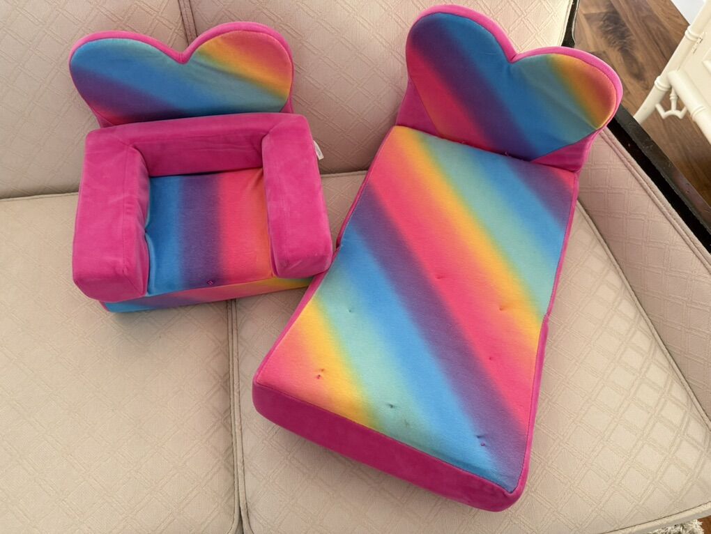 Build A Bear Rainbow Heart Chair Beds