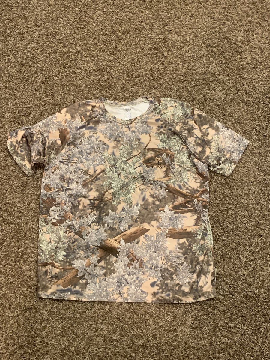 King's Camo Desert Shadow Pattern Short Sleeve Shirt XL