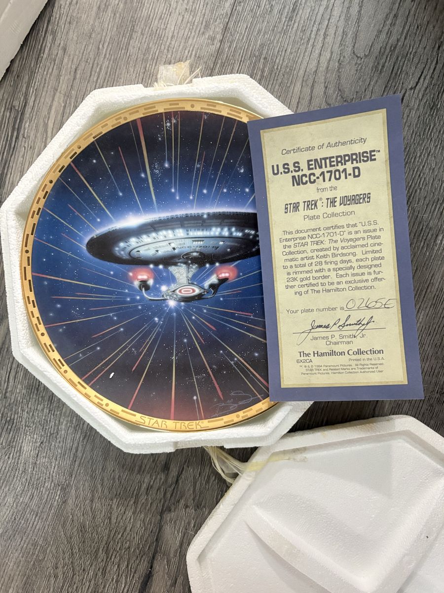 Star Trek The Next Generation / Voyager Collector Plates Lot of 3 Hamilton Collection COA