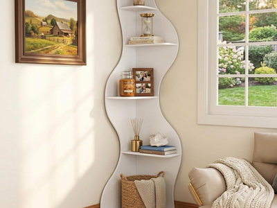 Modern 5-Tier Corner Art Display Shelf / Book Shelf - New in Box