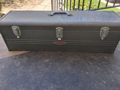 vintage Craftsman carpenters tool box w/ tools