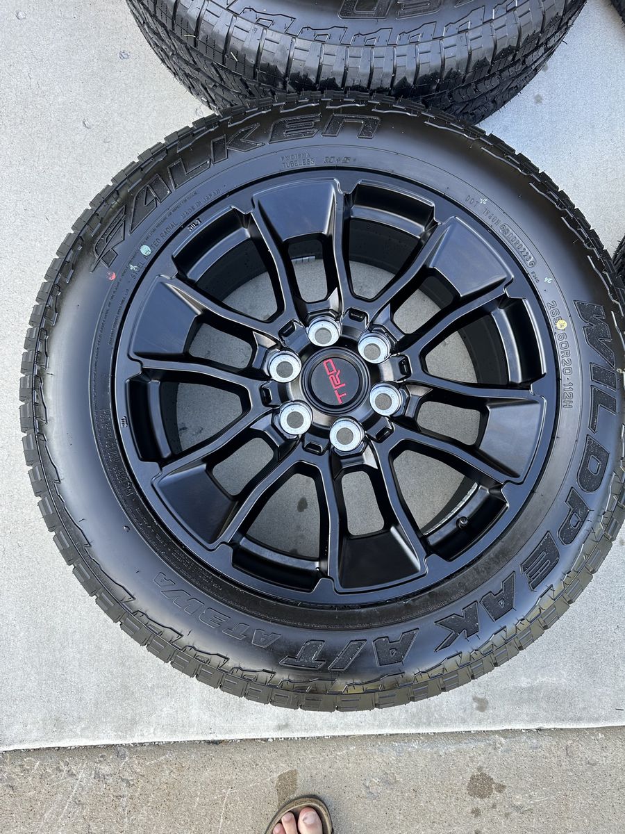 3rd Gen Toyota Tundra TRD 20” Wheels + Falken Wildpeak A/T Tires — Under 100 Miles
