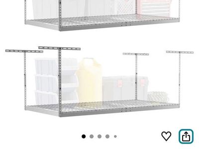 SafeRacks 4 ft x 8 ft Overhead Garage Storage Rack Set of 2 White
