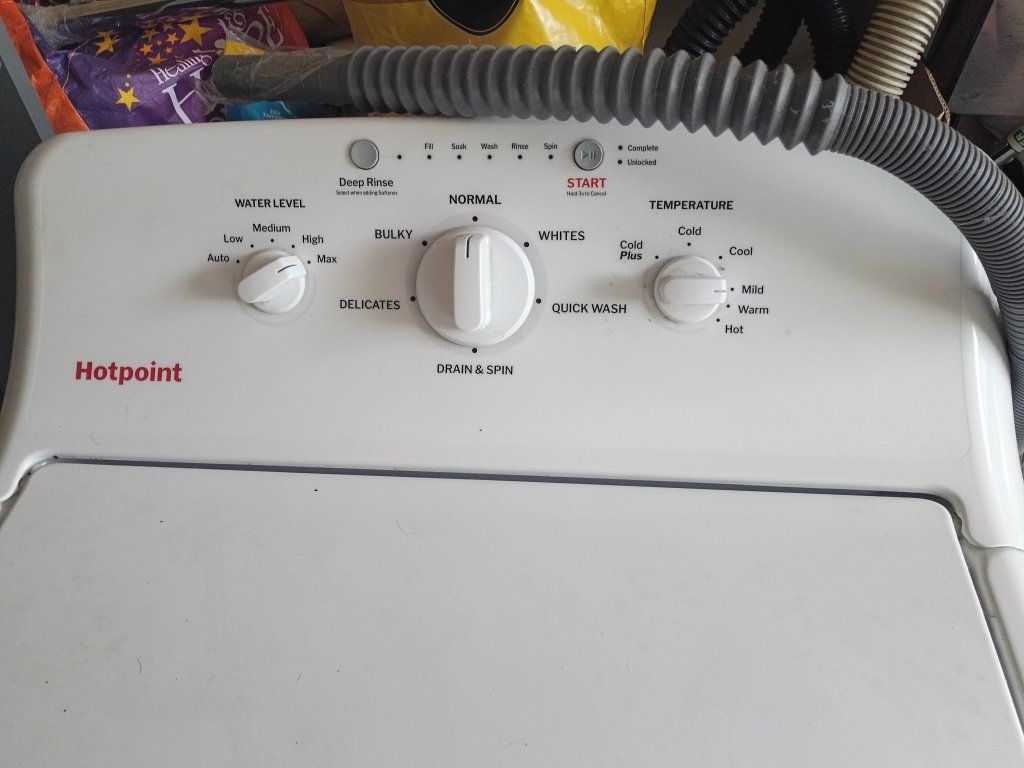 Hotpoint Top Load Washer White Compact Size Manual Controls Laundry Appliance