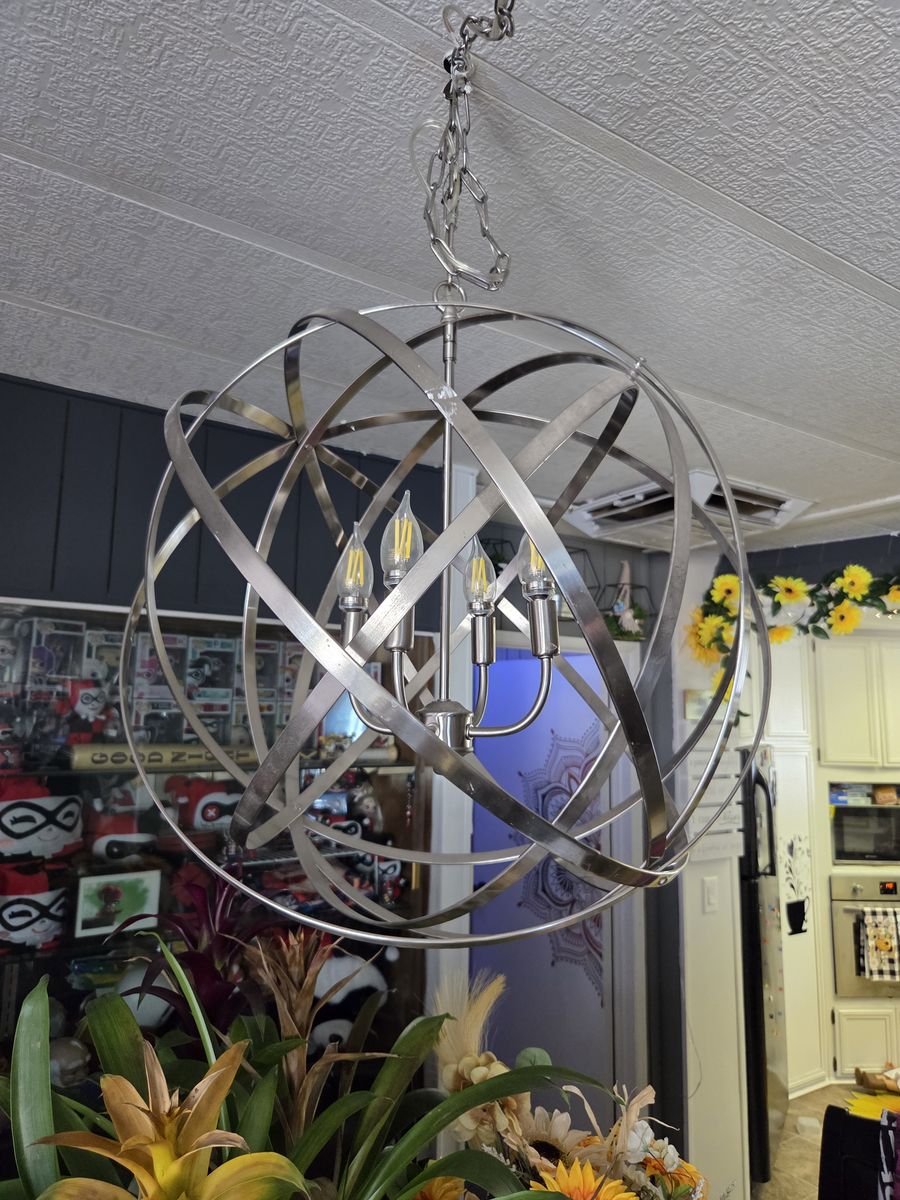4 Light Geometric Orb Pendant dining room kitchen light chandelier