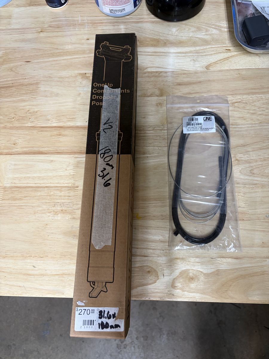 OneUp Components V2 Dropper Post 31.6x180mm w/install kit.