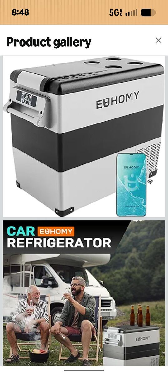 EUHOMY Portable Car Refrigerator 12V/110V Freezer Cooler 26 Quart/24L Dual Mode w/App Control