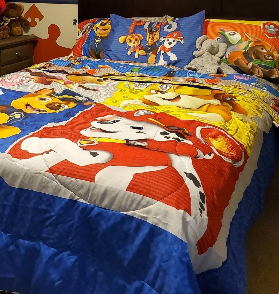 Paw Patrol bedding and curtains