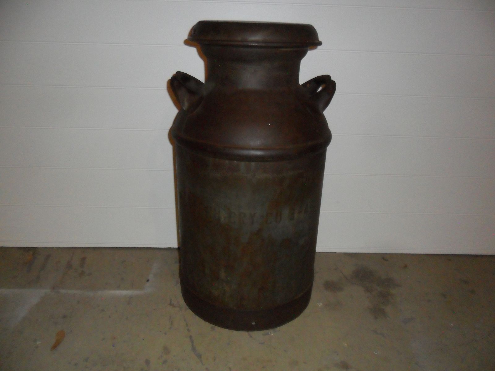 OLD MILK CAN WITH LID