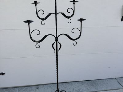 Very unique wrought iron candelabra we used for a wedding 59.5 T 26.5 W gothic Halloween