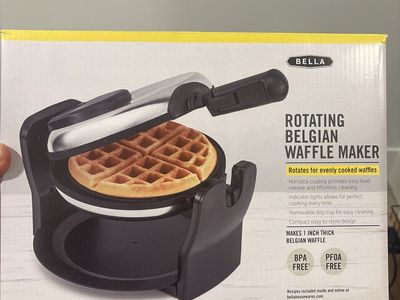 Bella Rotating Belgian Waffle Maker - Makes 1-inch Thick Waffles, Nonstick, BPA/PFOA Free