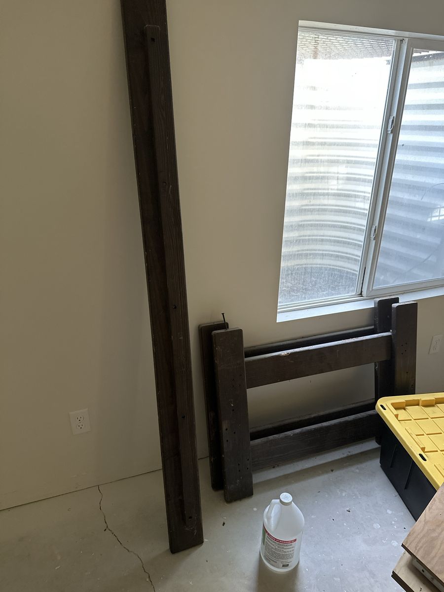 Rustic Wood Bed Frame Slats/Support Pieces - Dark Brown Wood
