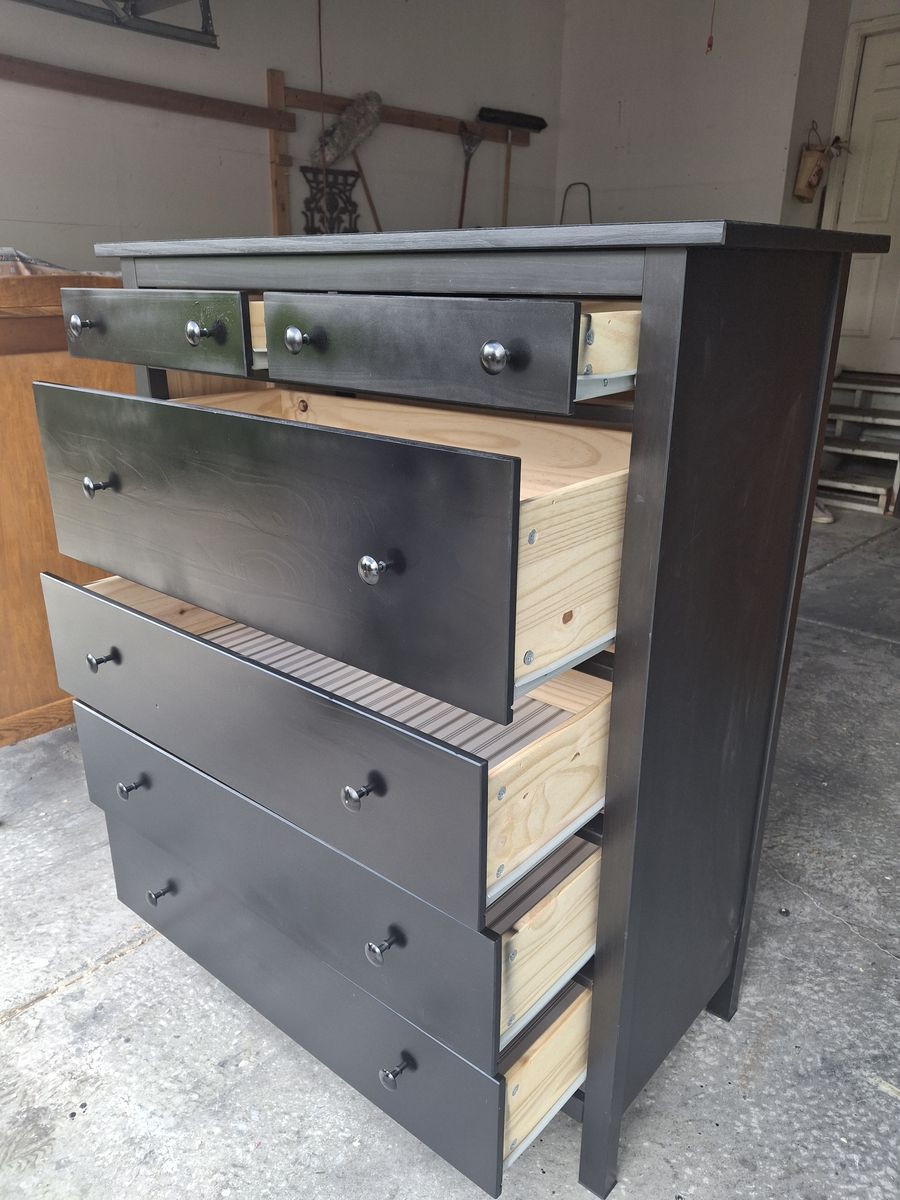 extra tall/large black dresser/pine wood